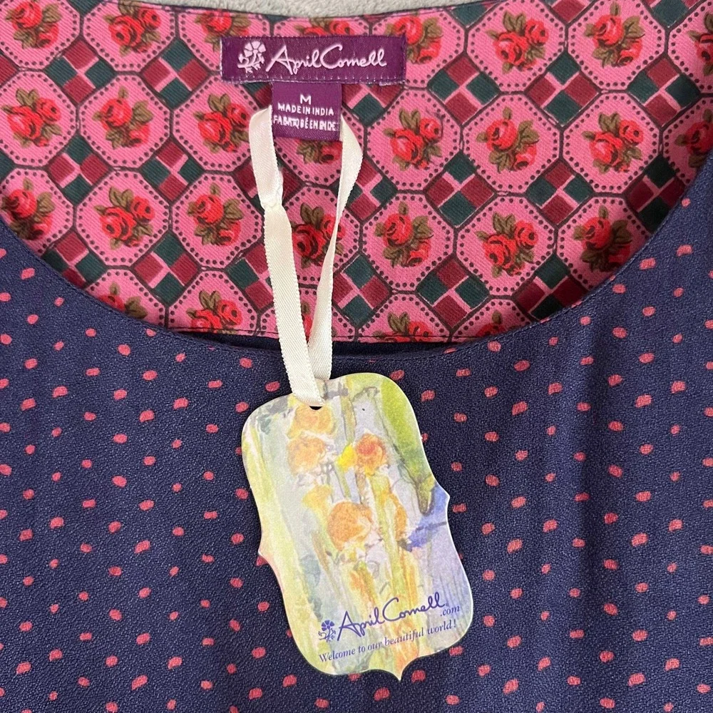 NWT April Cornell Michelle Reversible Short Dress Womens M Cottagecore